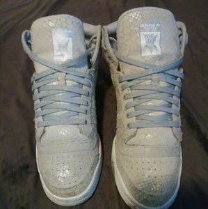 Cream colored snakeskin adidas